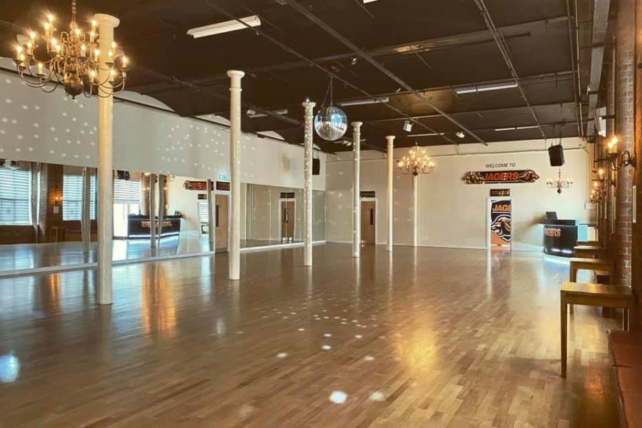Spacious Main Sound Stage with hardwood floors, perfect for corporate events and receptions.