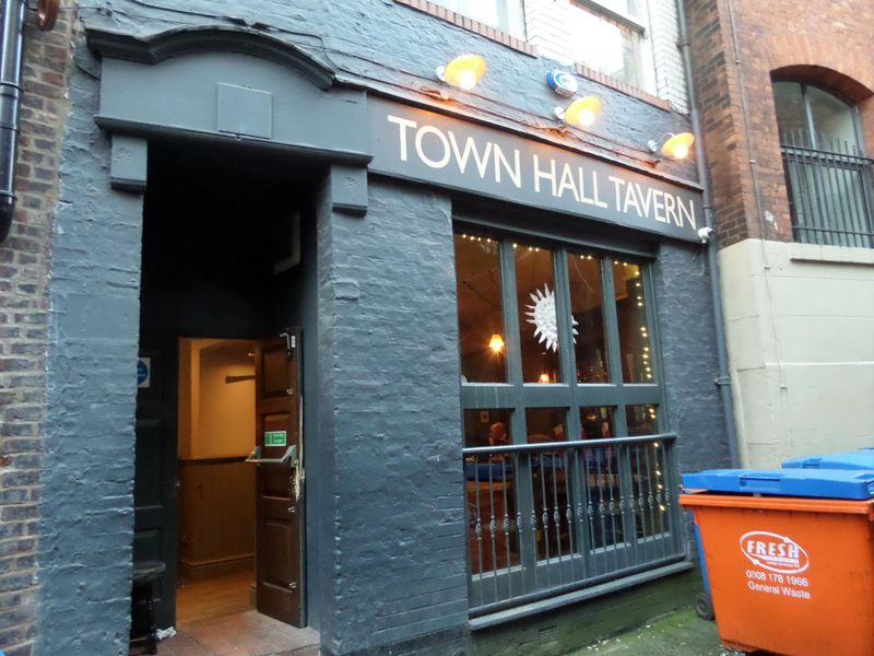 Main Bar entrance at Town Hall Tavern, ideal for networking events and gatherings.