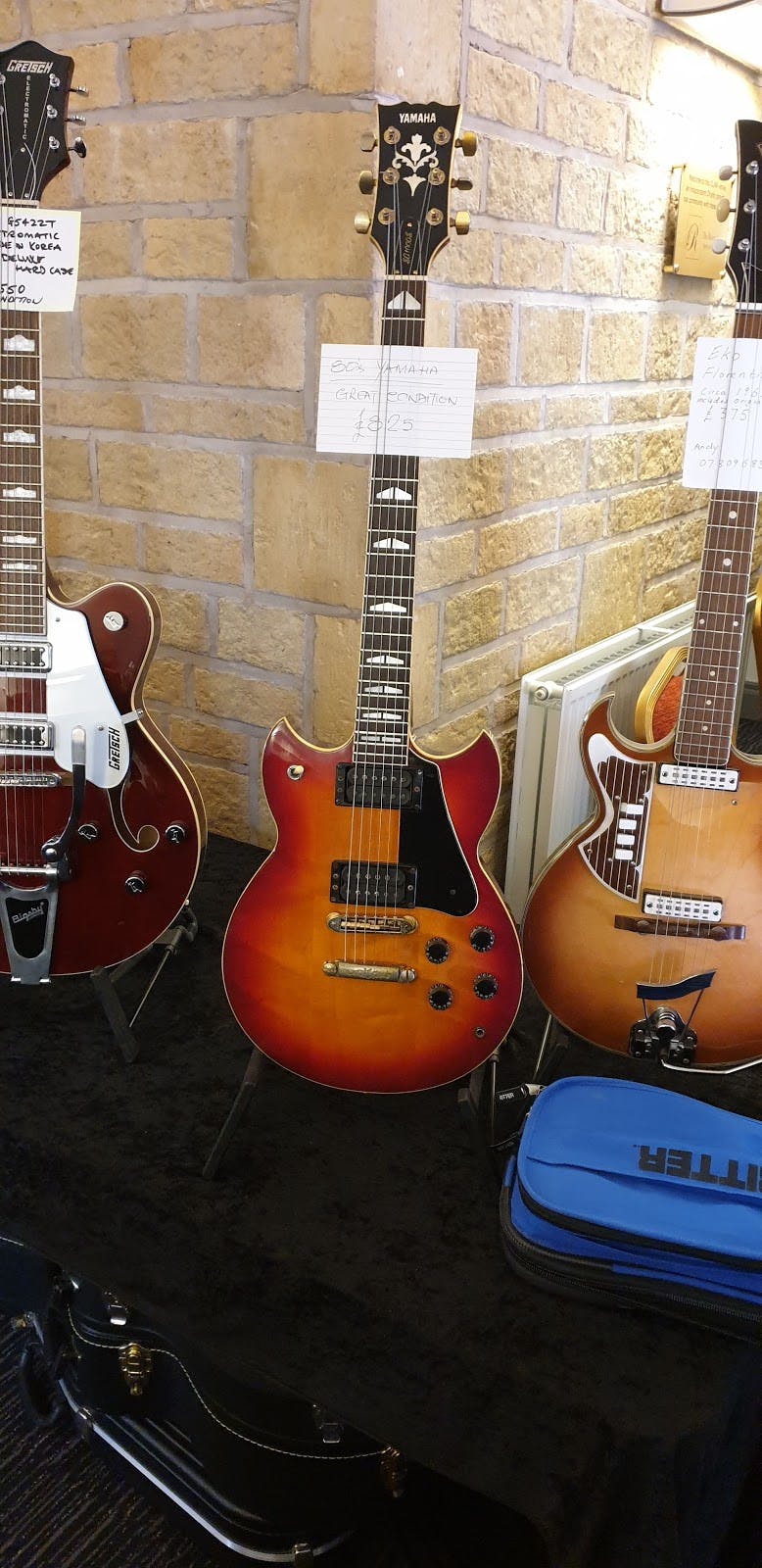 Guitars in The Ashcroft's Main Hall for a music-themed event or conference.