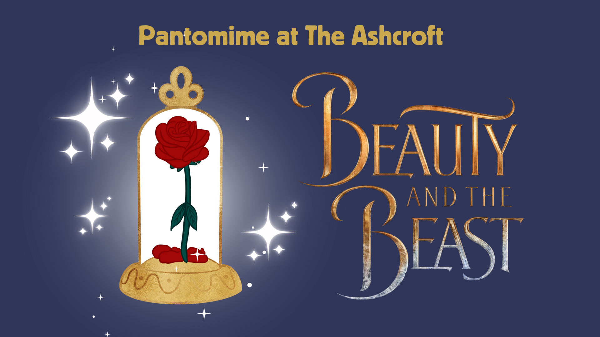 "Mayoral Chamber at The Ashcroft - Beauty and the Beast pantomime promotional graphic."