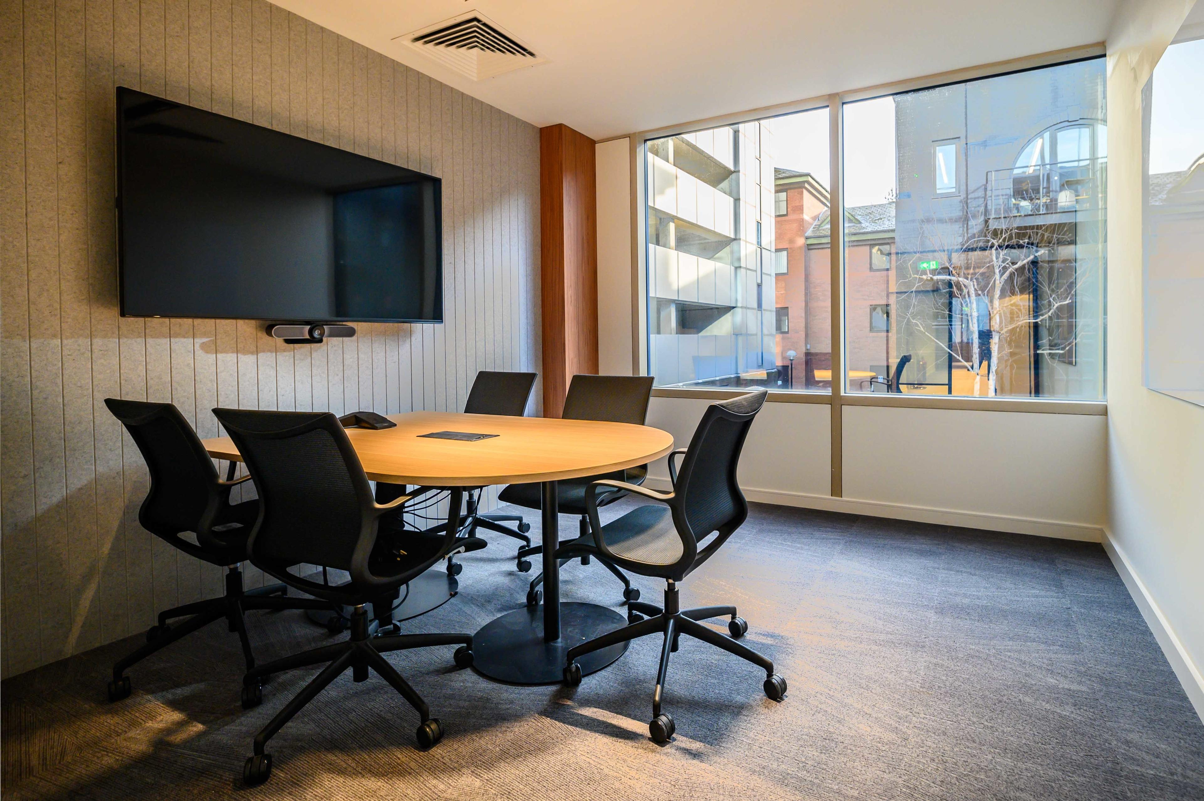 Modern conference room in Serendipity Labs Manchester, ideal for meetings and collaboration.
