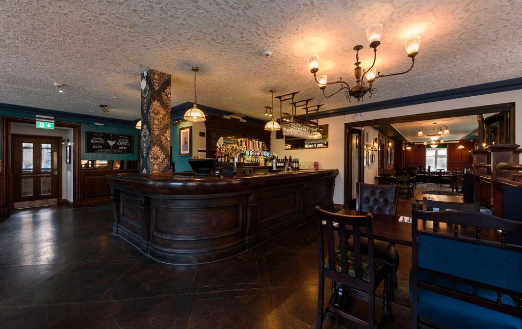 Cozy bar at Abel Heywood for intimate meetings and social events.