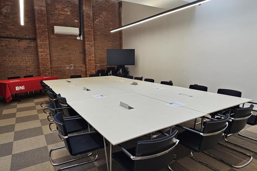Conference room at Ram Mill Business Centre, modern design for meetings and workshops.