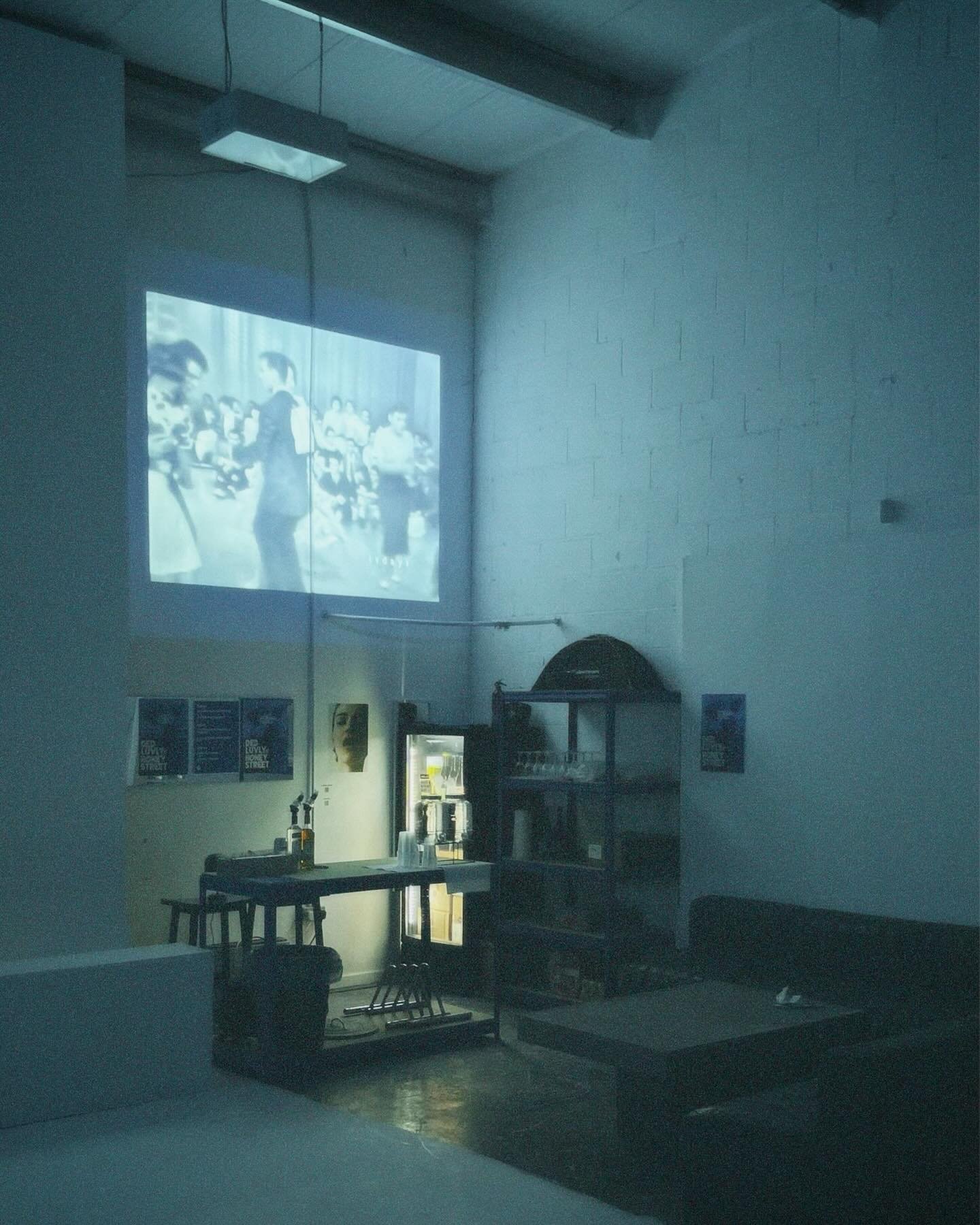 Honey Street Studio event space with film projection for intimate gatherings and themed events.