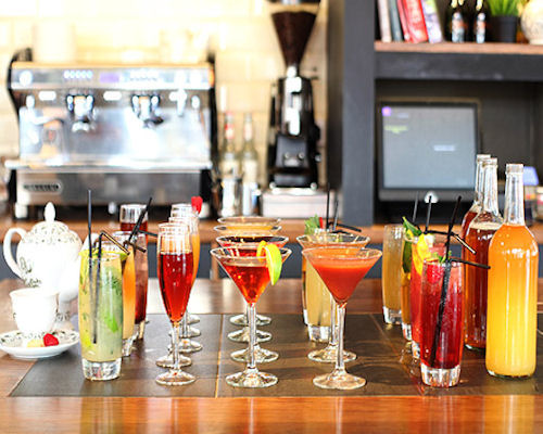 Vibrant cocktail setup at All Bar One Manchester for events and networking.
