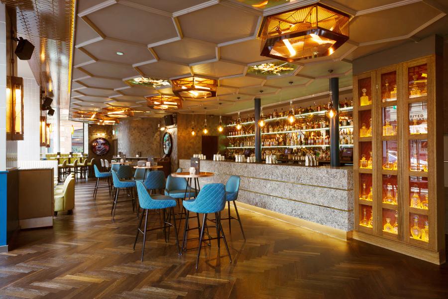 Stylish private function room at All Bar One Manchester for networking and gatherings.