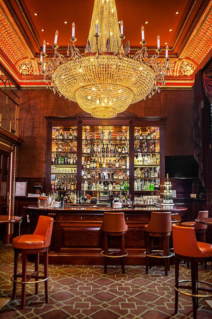 Bar area in The Dome Edinburgh, featuring elegant seating and spirits, perfect for receptions.