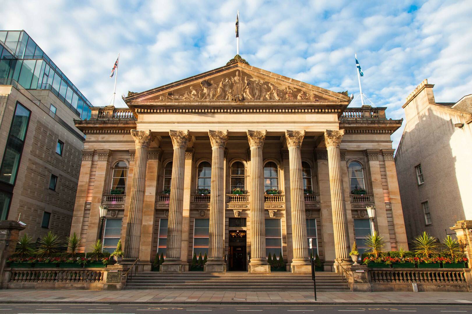 Fine dining restaurant in The Dome Edinburgh with stunning classical architecture for events.