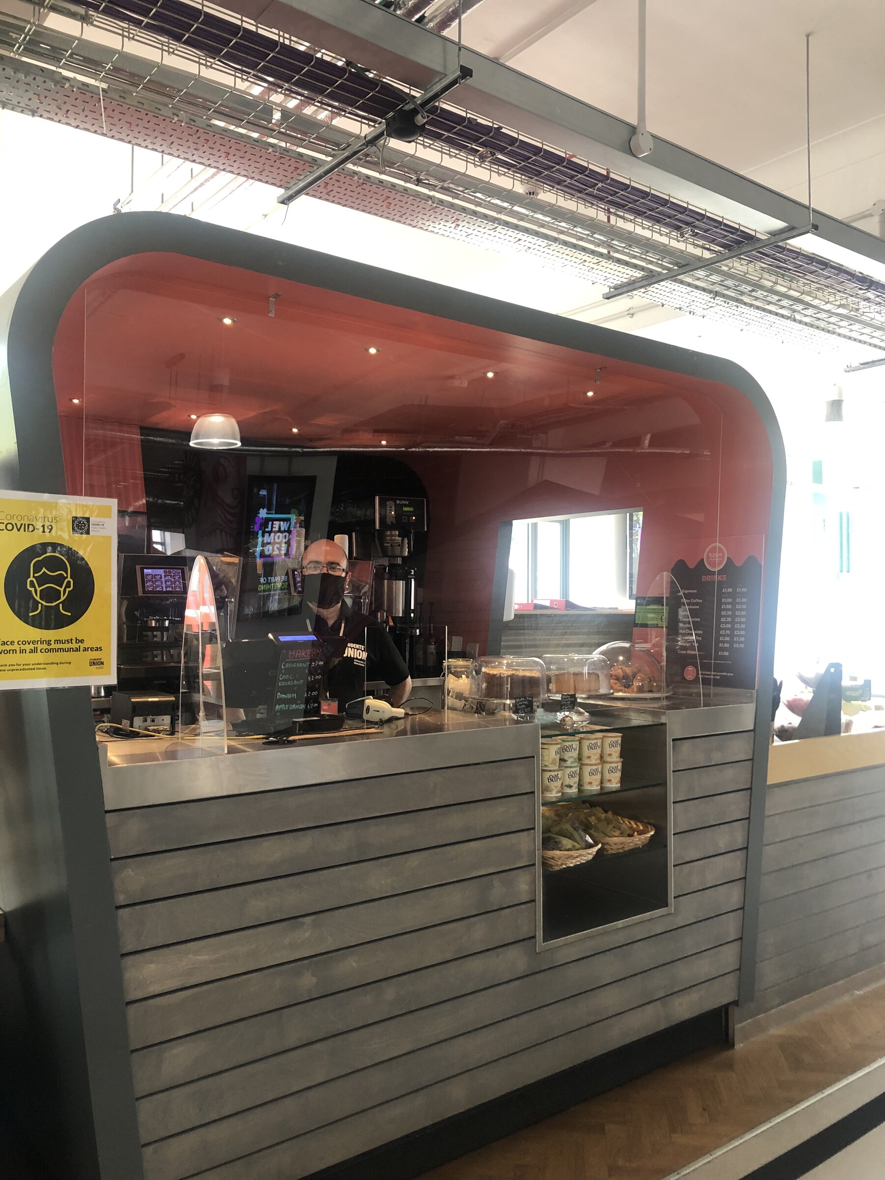 Stylish coffee kiosk at 532 Bar + Kitchen, perfect for events and meetings.