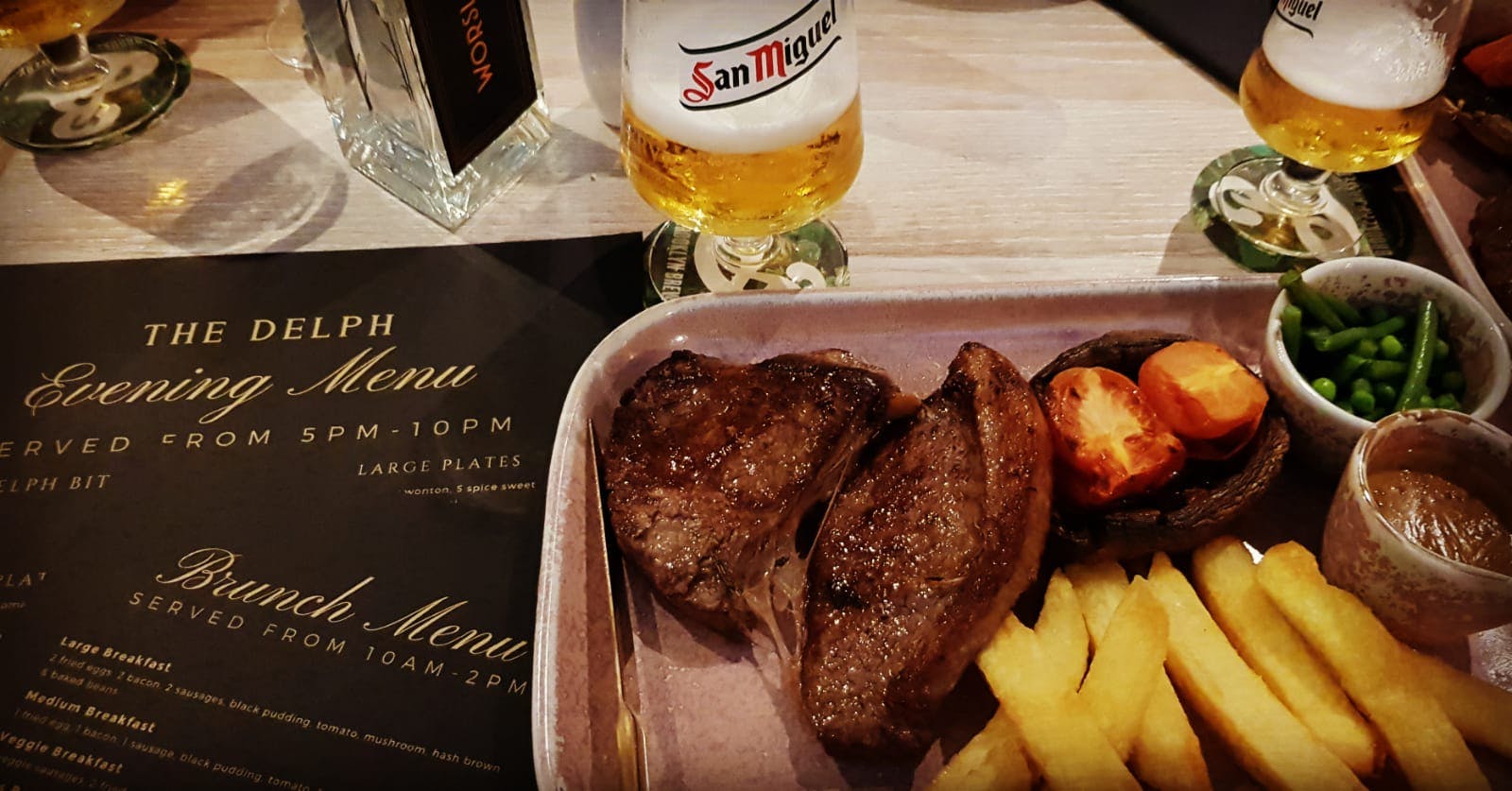 Elegant dining setup at The Delph Restaurant & Bar for events and gatherings.