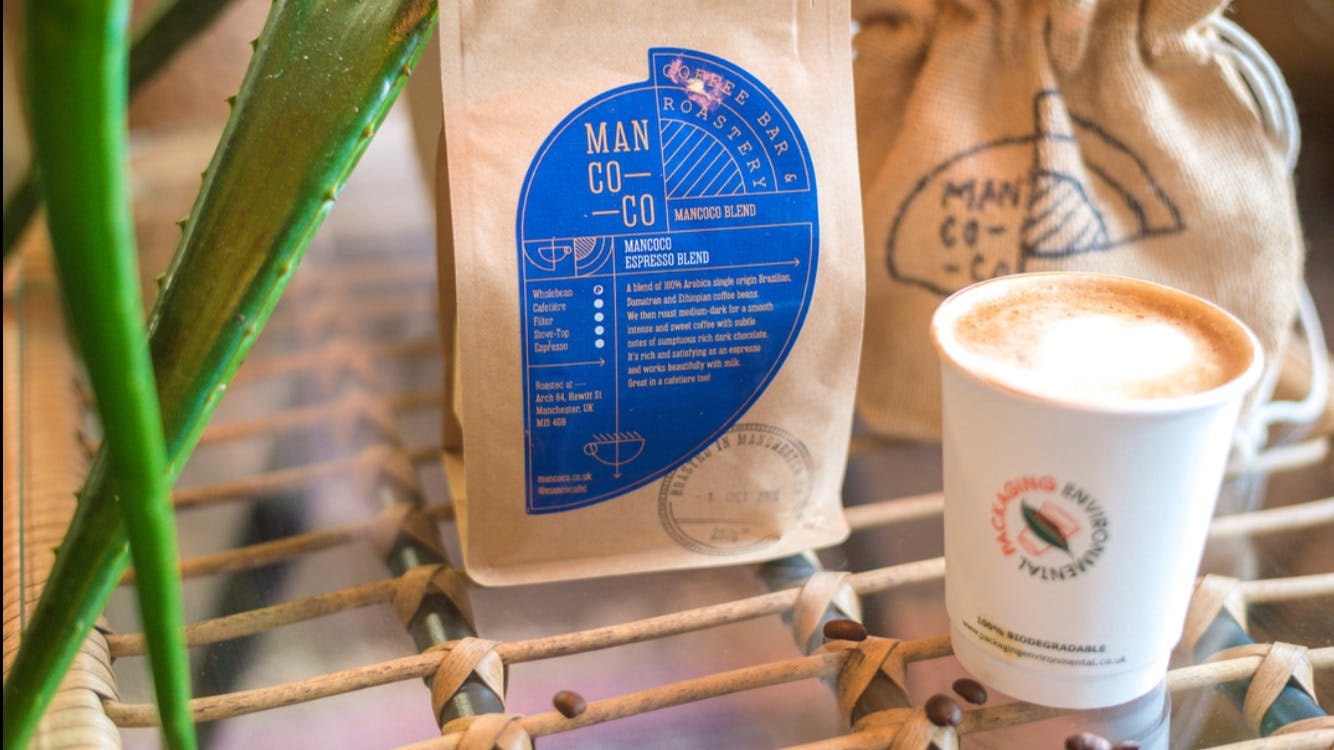 "Pilates studio coffee setup with branded espresso for memorable event refreshments."