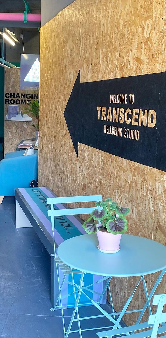 Modern therapy room with natural materials for wellness retreats and team-building events.