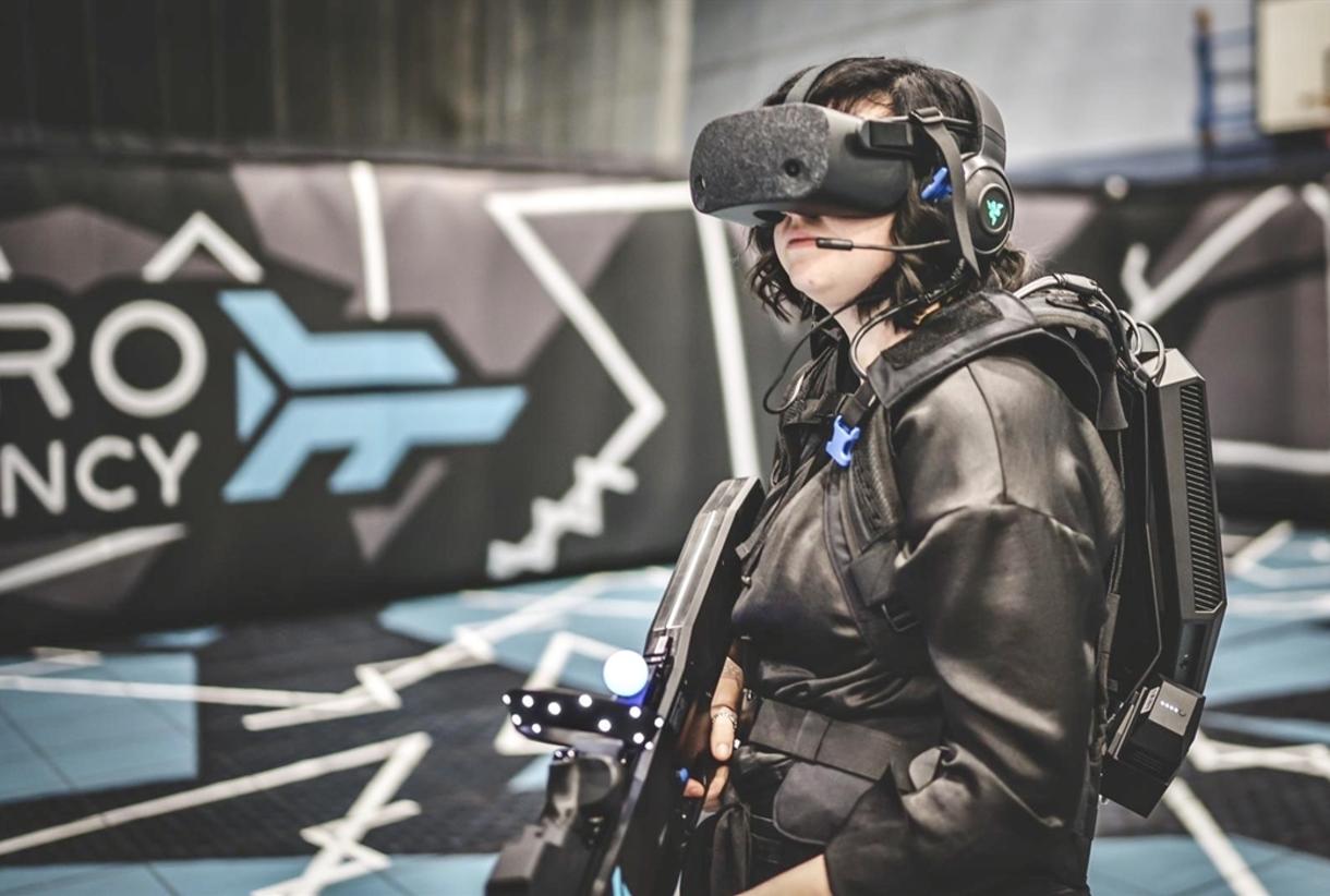Immersive Play Zone in Meetspace VR Manchester for engaging team-building events.