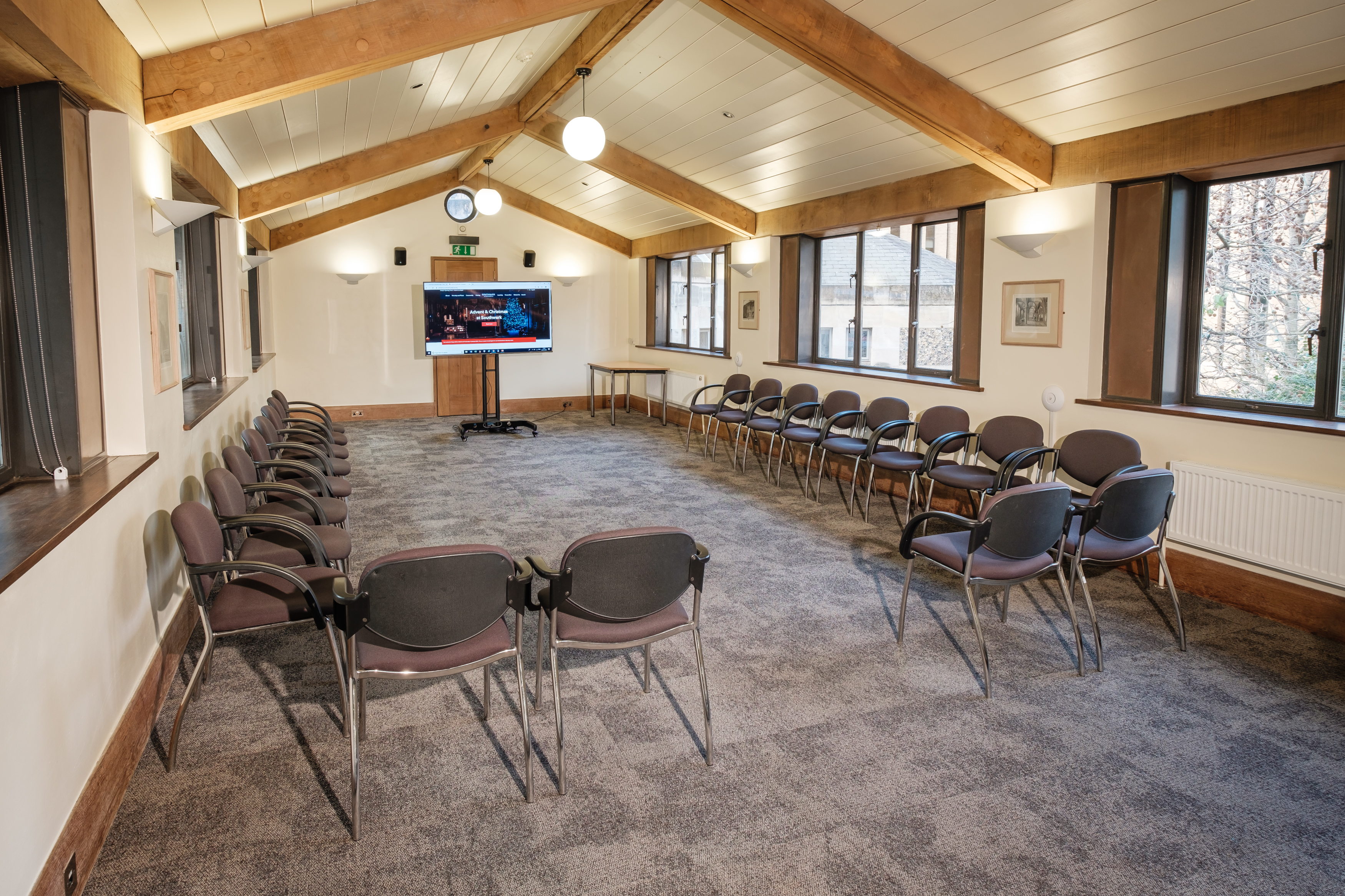 JTW Room in Southwark Cathedral: circular seating for workshops and meetings.