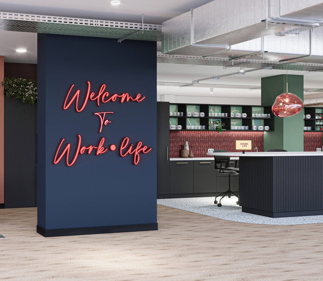 Modern office space at Work.Life Farringdon, perfect for collaborative business events.