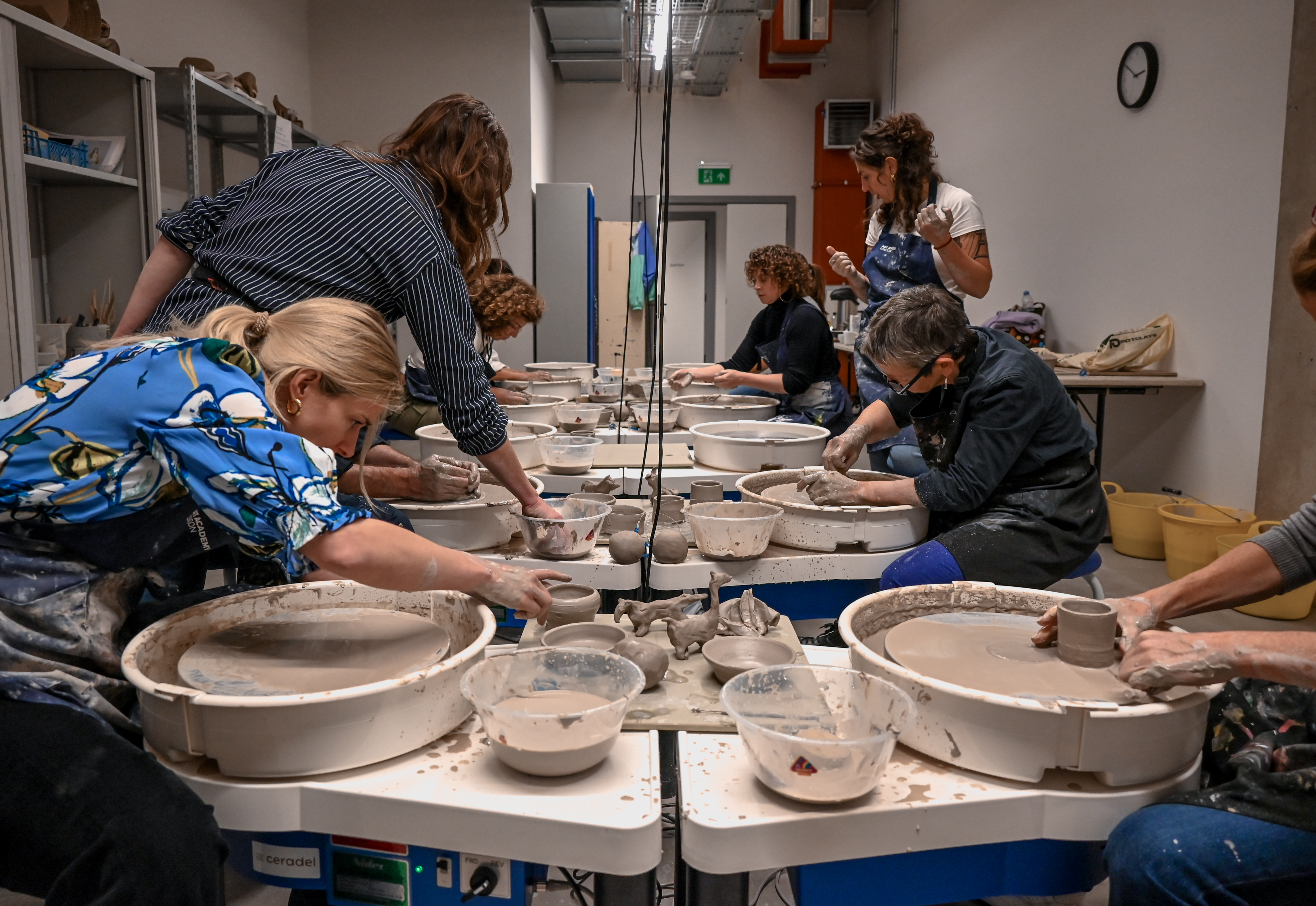 Hands-on pottery workshop in Ceramics Studio for team-building and creative retreats.
