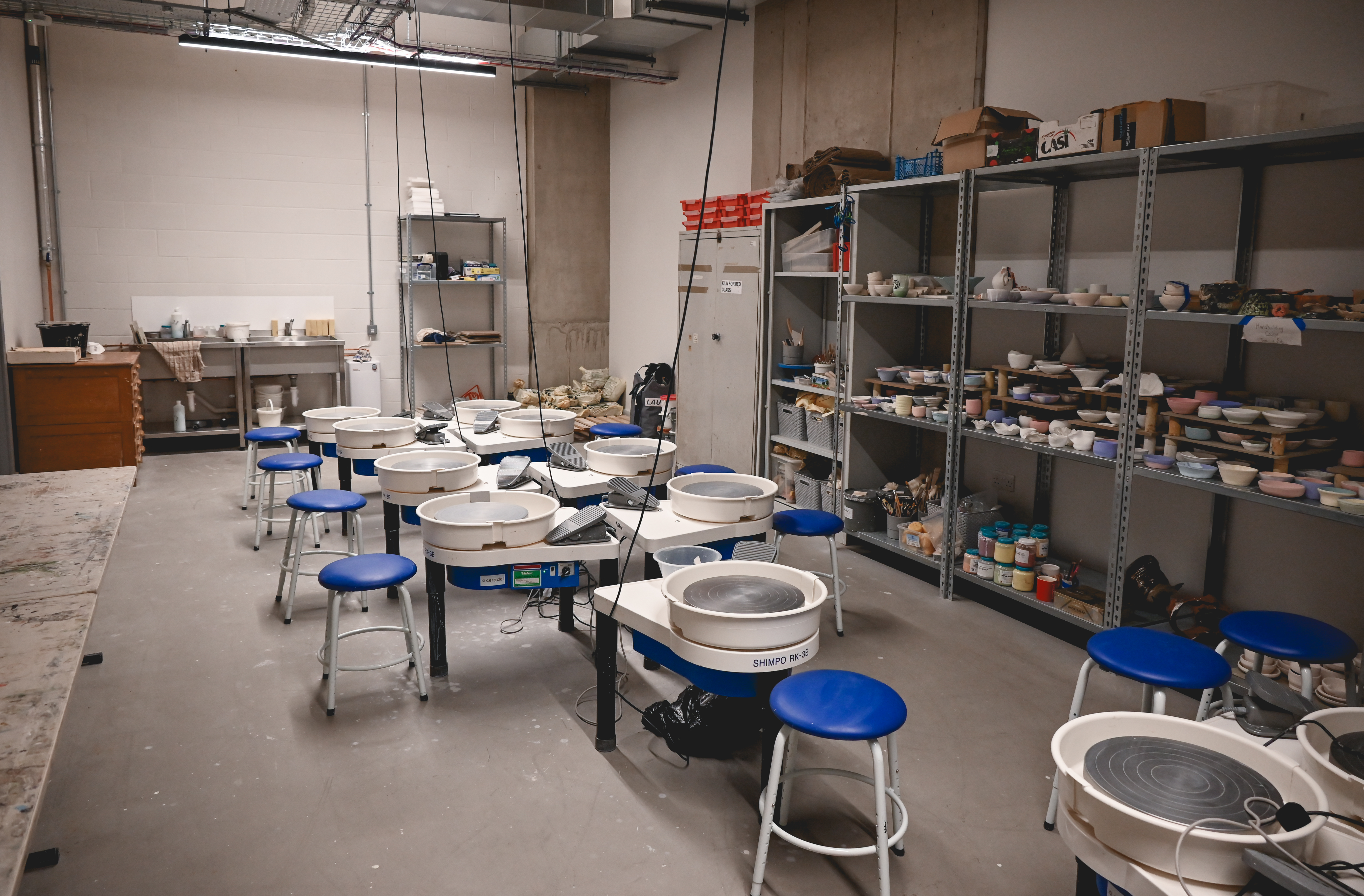 Ceramics Studio with pottery wheels for team-building and creative workshops.