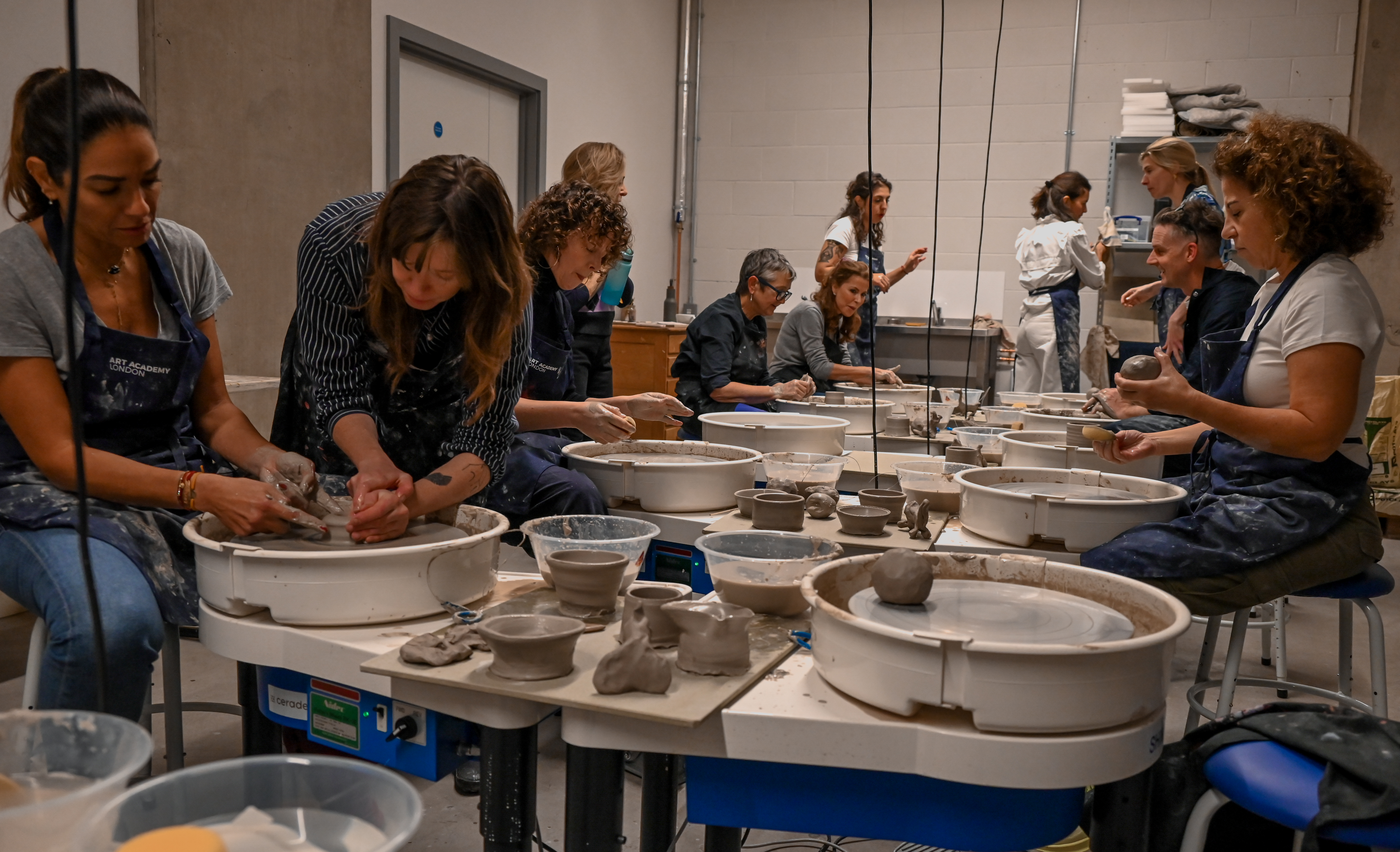 Pottery workshop at The Art Academy - team-building and creative event with clay modeling.