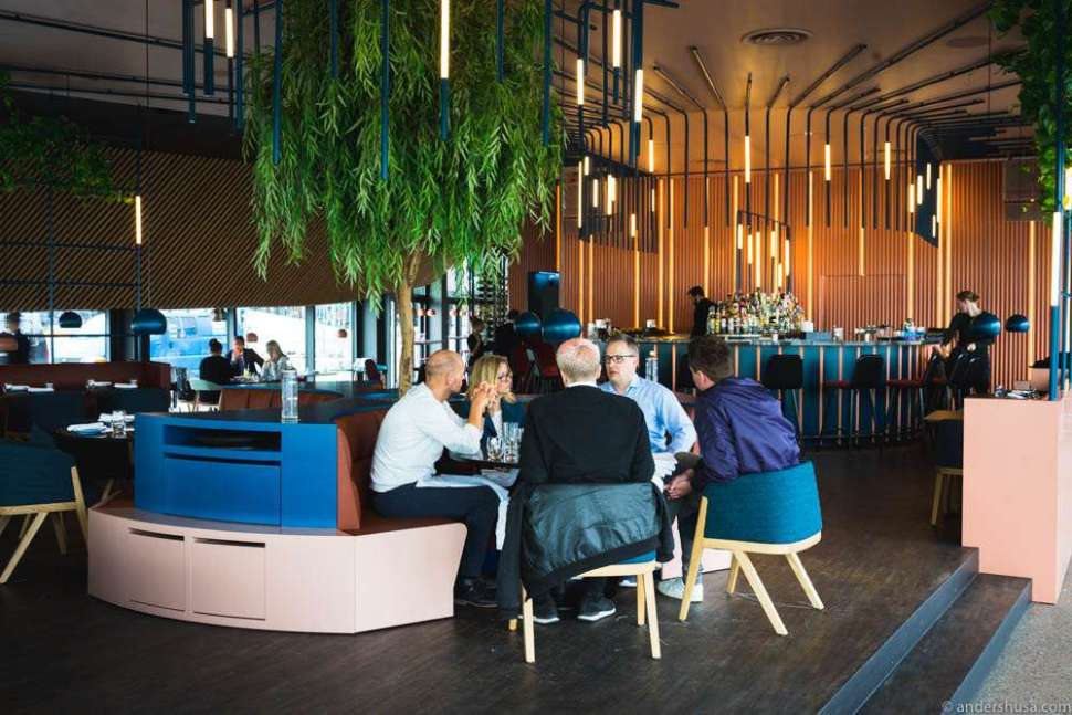 Modern dining area in Hakkasan, ideal for networking events and small meetings.