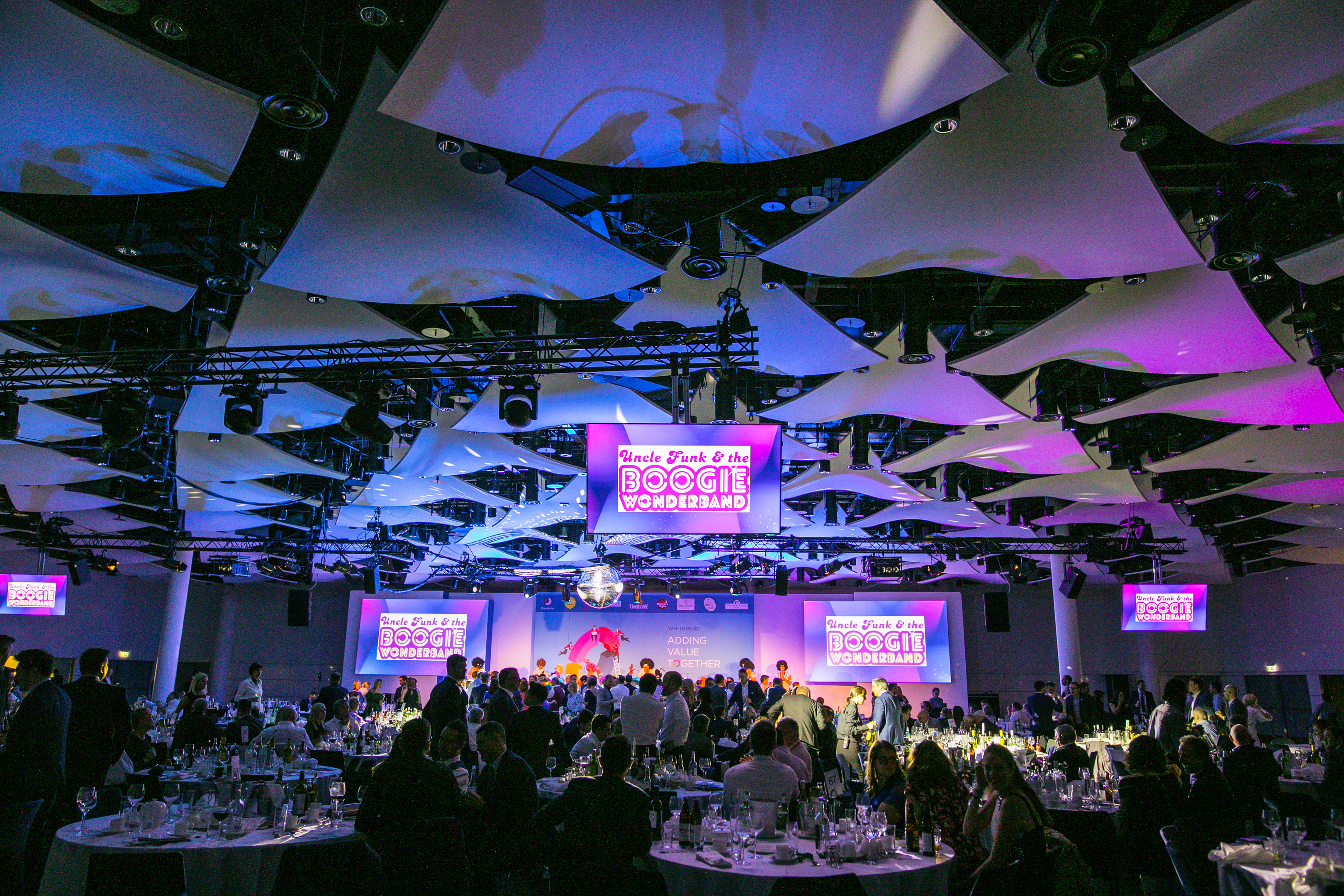Great Hall at Wembley Stadium, vibrant event space for conferences and gala dinners.