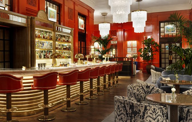 Sophisticated bar area at Small Plates restaurant, ideal for cocktail receptions and networking.