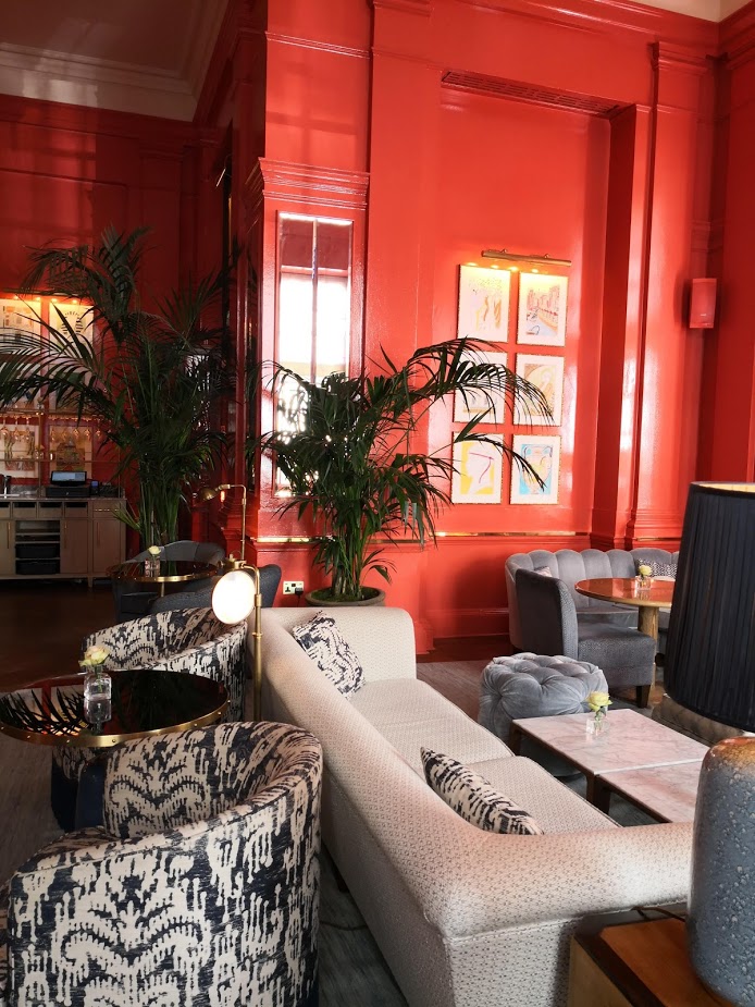 Vibrant lounge at Small Plates restaurant, perfect for networking and casual events.