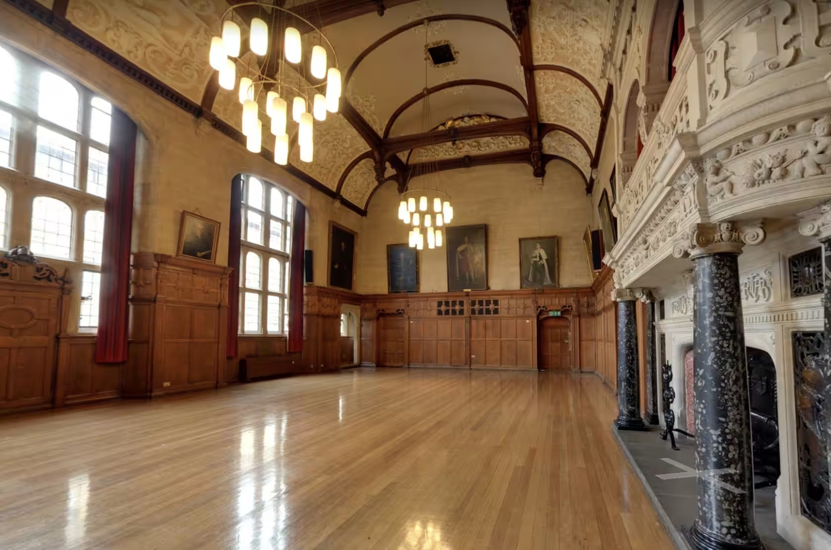 Elegant Assembly Room in Oxford Town Hall, ideal for formal events and receptions.