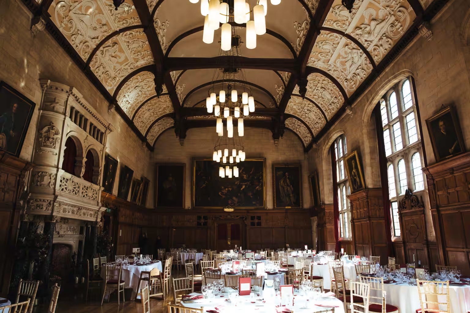Elegant Assembly Room in Oxford Town Hall, ideal for upscale weddings and corporate events.