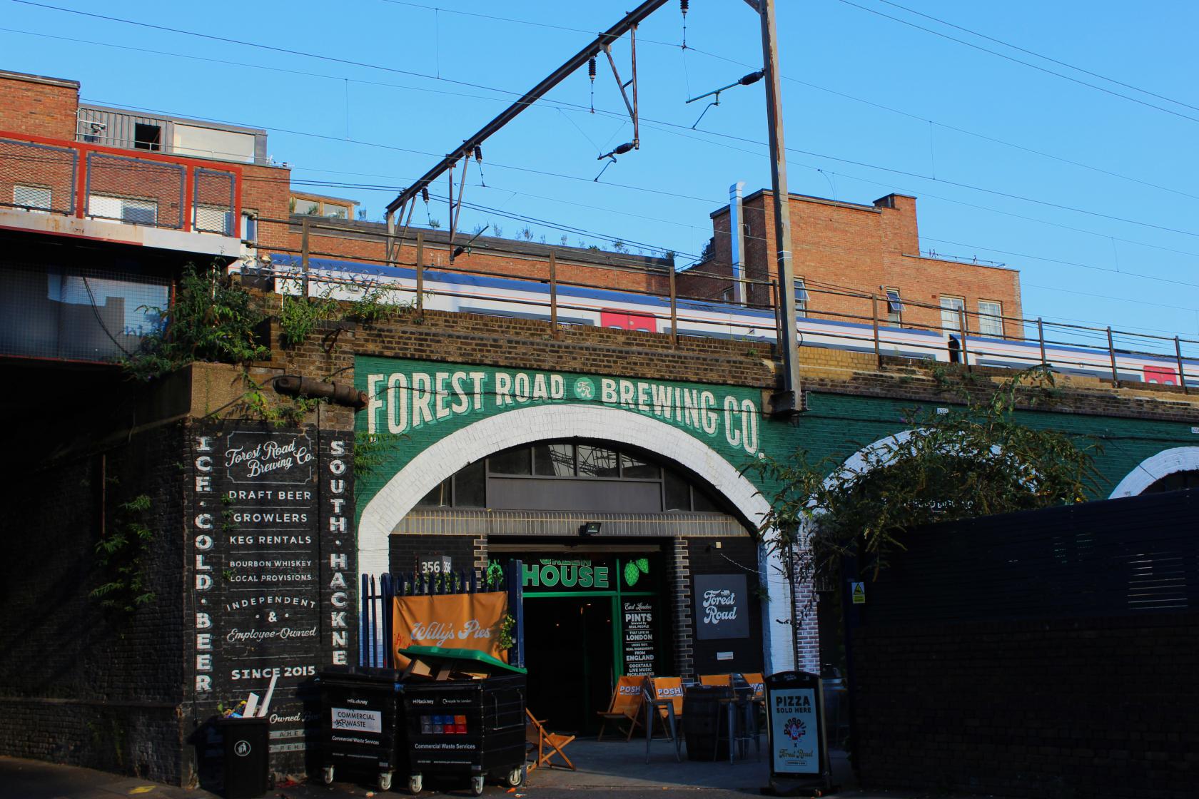 Industrial-style Greenhouse venue for casual meetings and events at Forest Road Brewery.