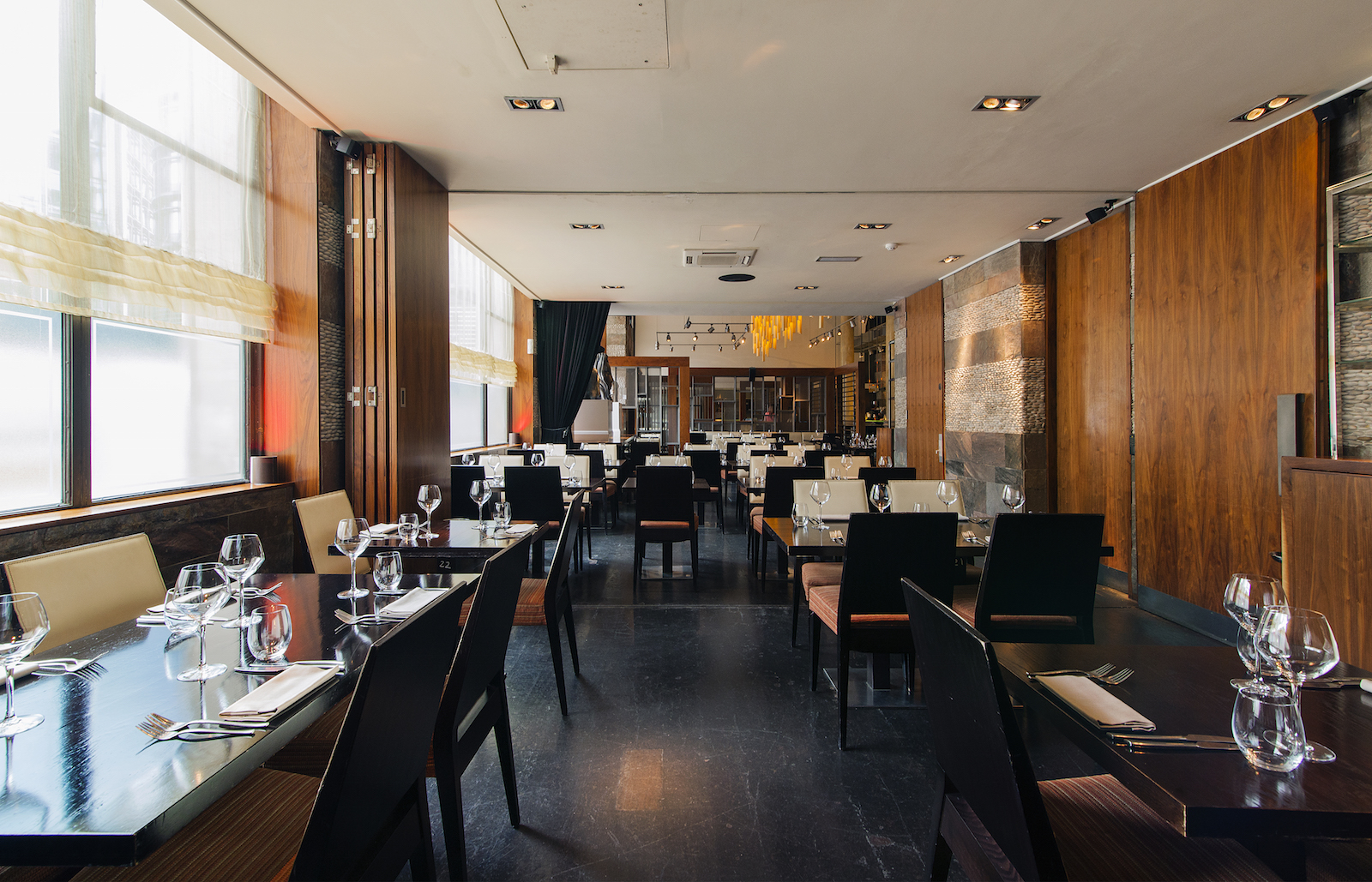 Modern restaurant venue at Mint Leaf Lounge, ideal for intimate meetings and corporate events.