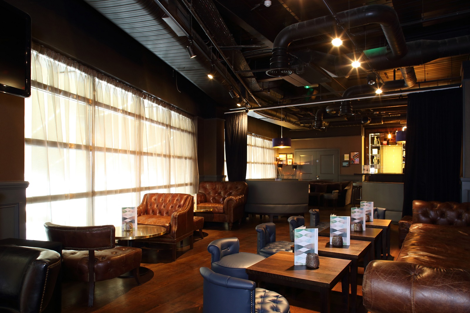 Stylish ABO Lounge at All Bar One - The O2, ideal for networking events and meetings.