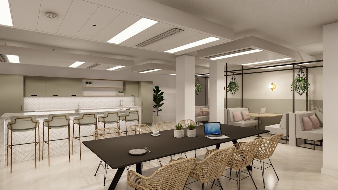 Modern co-working space in Arkwright House, ideal for meetings and networking events.