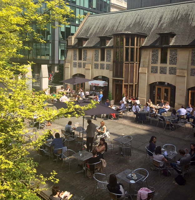 Millennium Courtyard at Southwark Cathedral: vibrant outdoor venue for networking events.