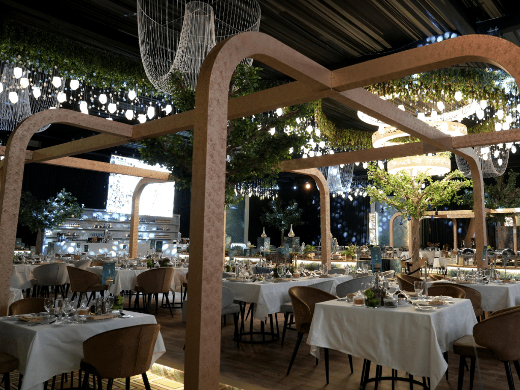 Al Thuraya Ballroom at Fairmont Riyadh, elegant banquet setup for upscale weddings and events.