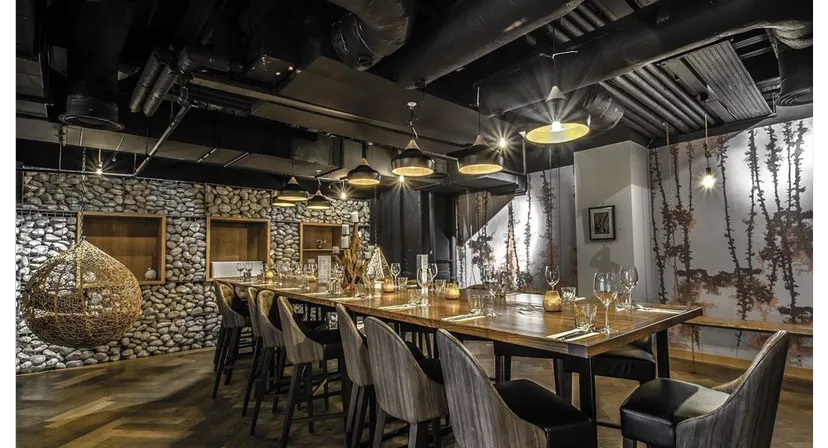 Stylish dining space at Banyan Bar & Kitchen for intimate events and networking.