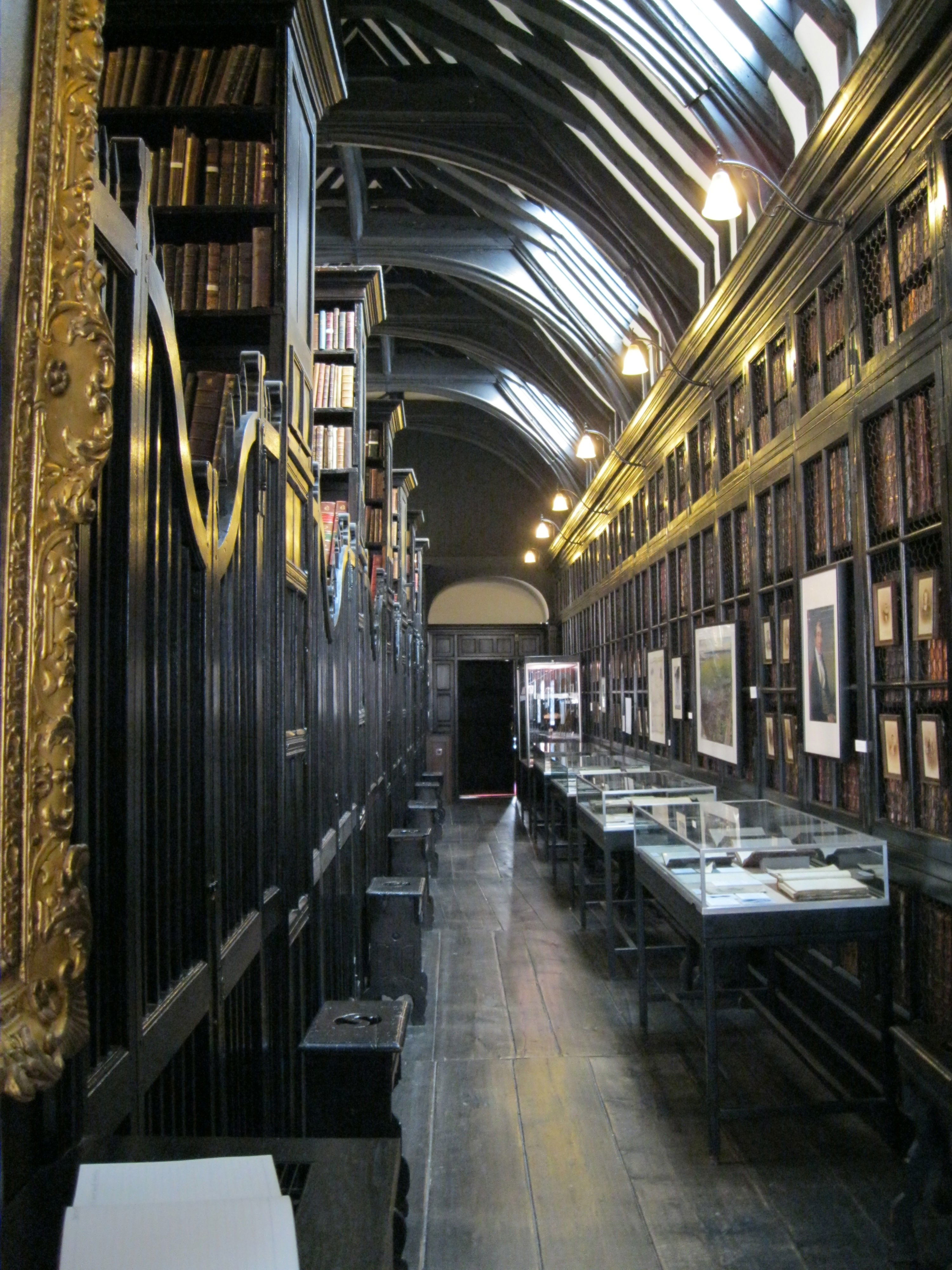 Chetham's Library with rich wood paneling, ideal for book launches and private events.