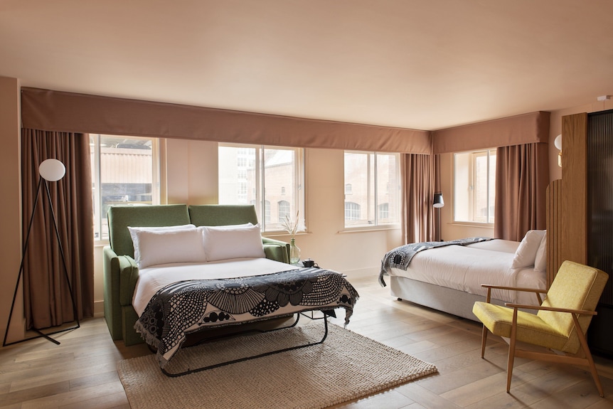 Whitworth Suite at Whitworth Locke: modern hotel room with king and twin beds, ideal for events.