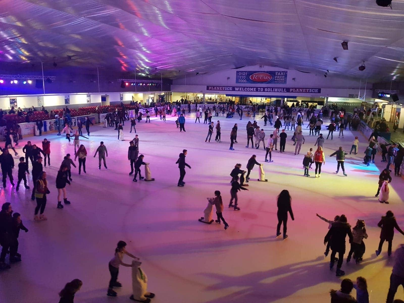 Vibrant ice rink at Courts Club for corporate events and holiday parties.