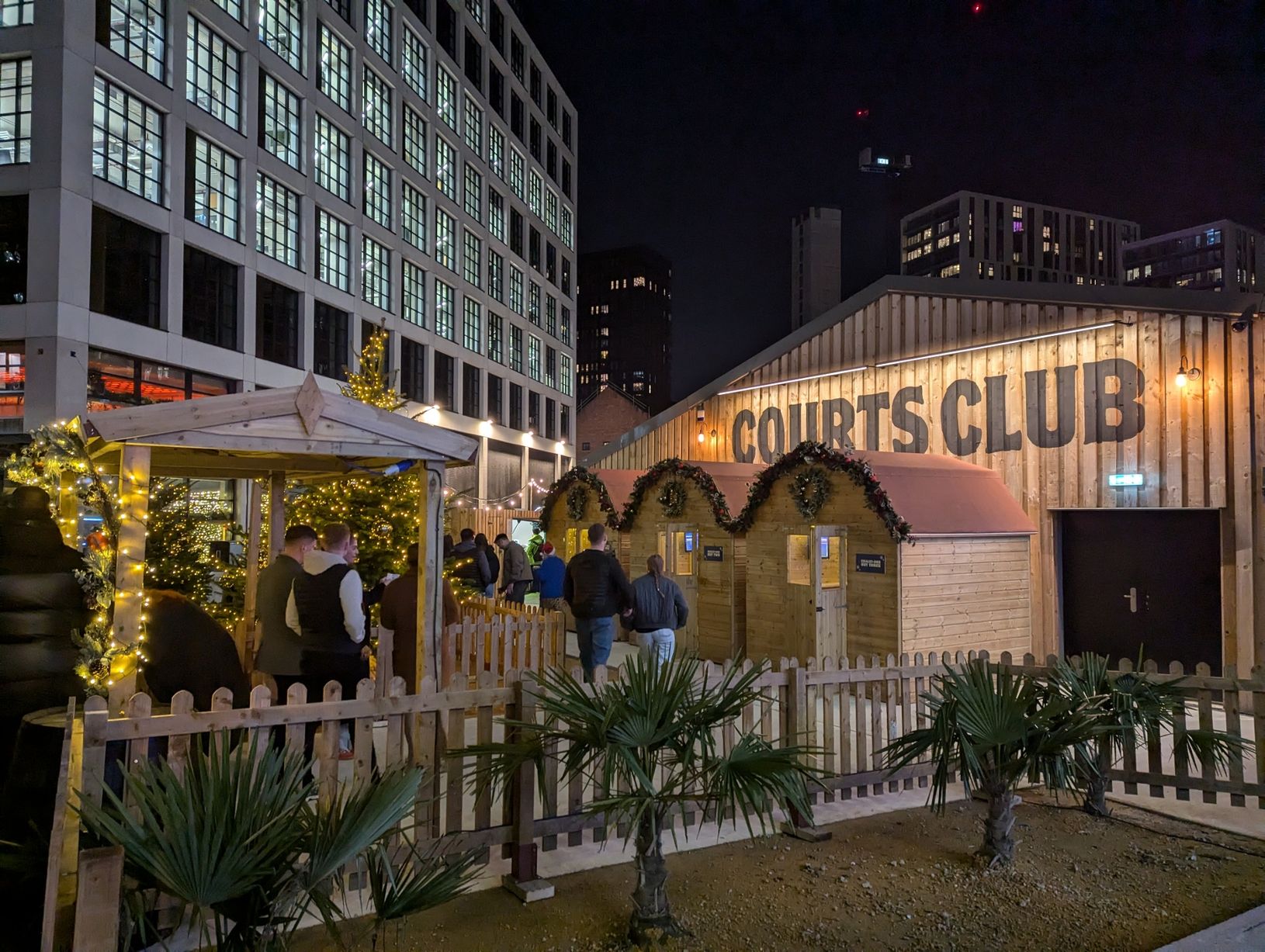 Winter Assembly at Courts Club: festive outdoor venue for networking and gatherings.