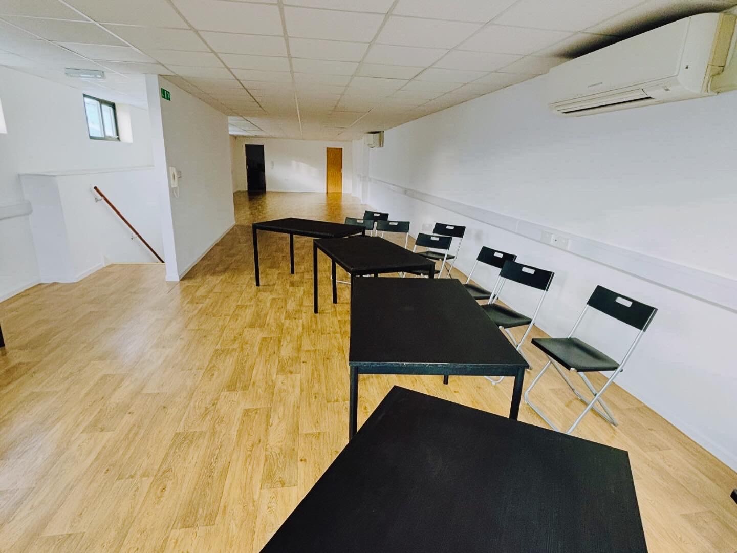 Loft Studio meeting space in Bristol, sleek design for workshops and gatherings.