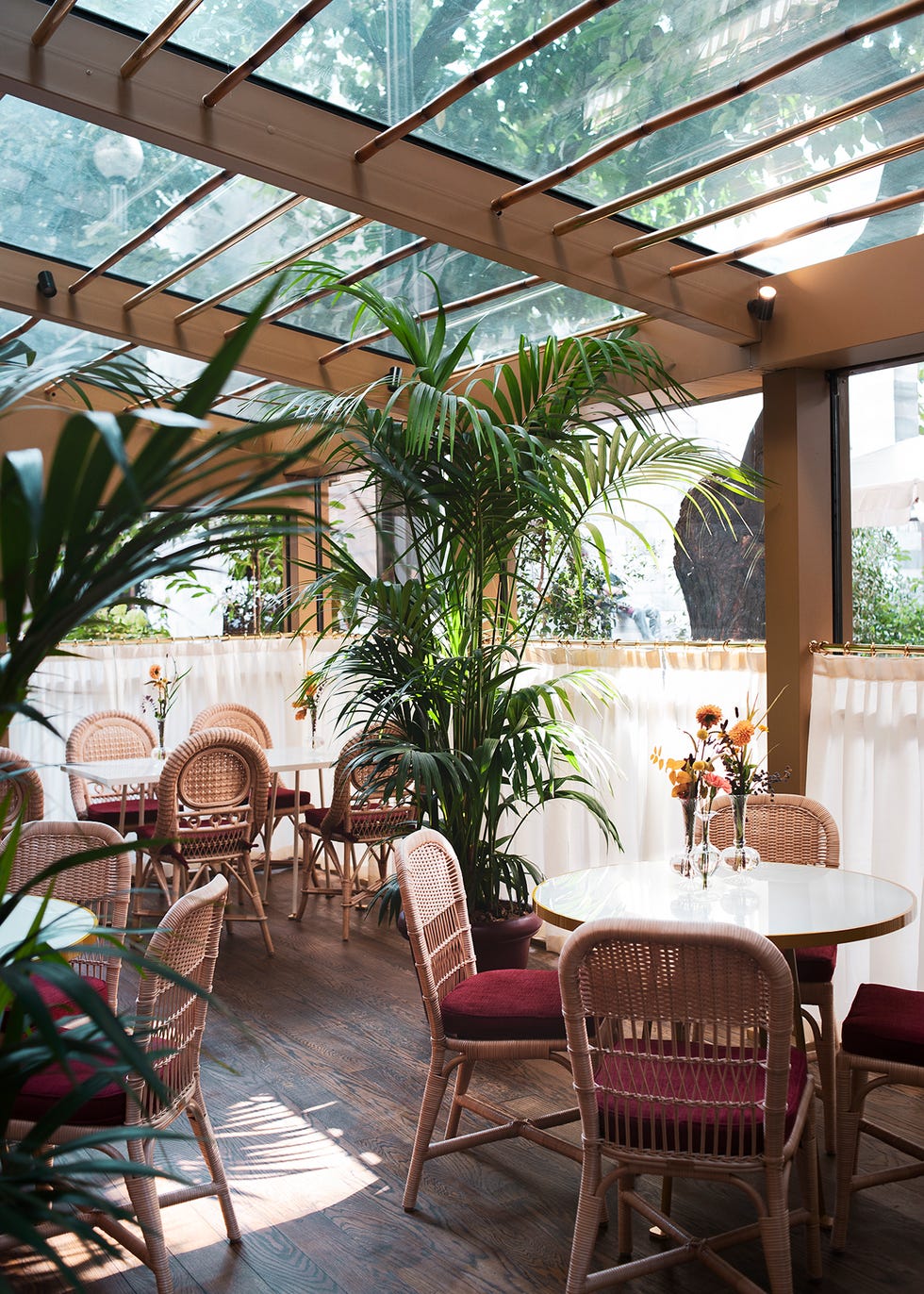 Caruso Nuovo Bistrot: Elegant event venue with natural light and greenery, perfect for meetings.