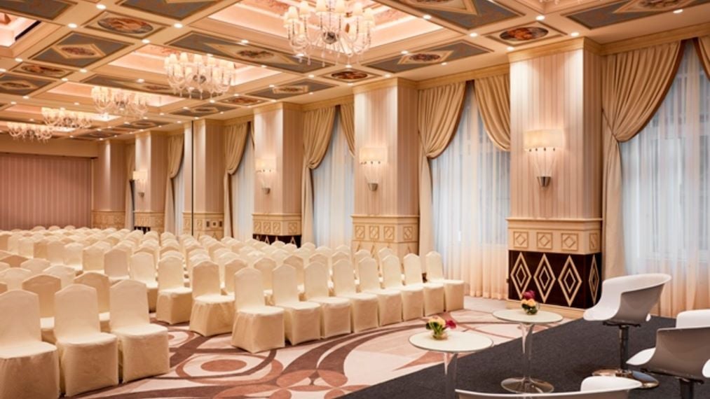 Elegant event space at Hotel Principe di Savoia, perfect for corporate gatherings.
