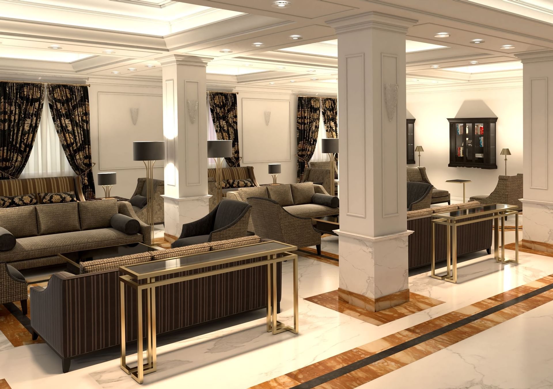 Sophisticated lounge in Palazzo Visconti for informal meetings and networking events.