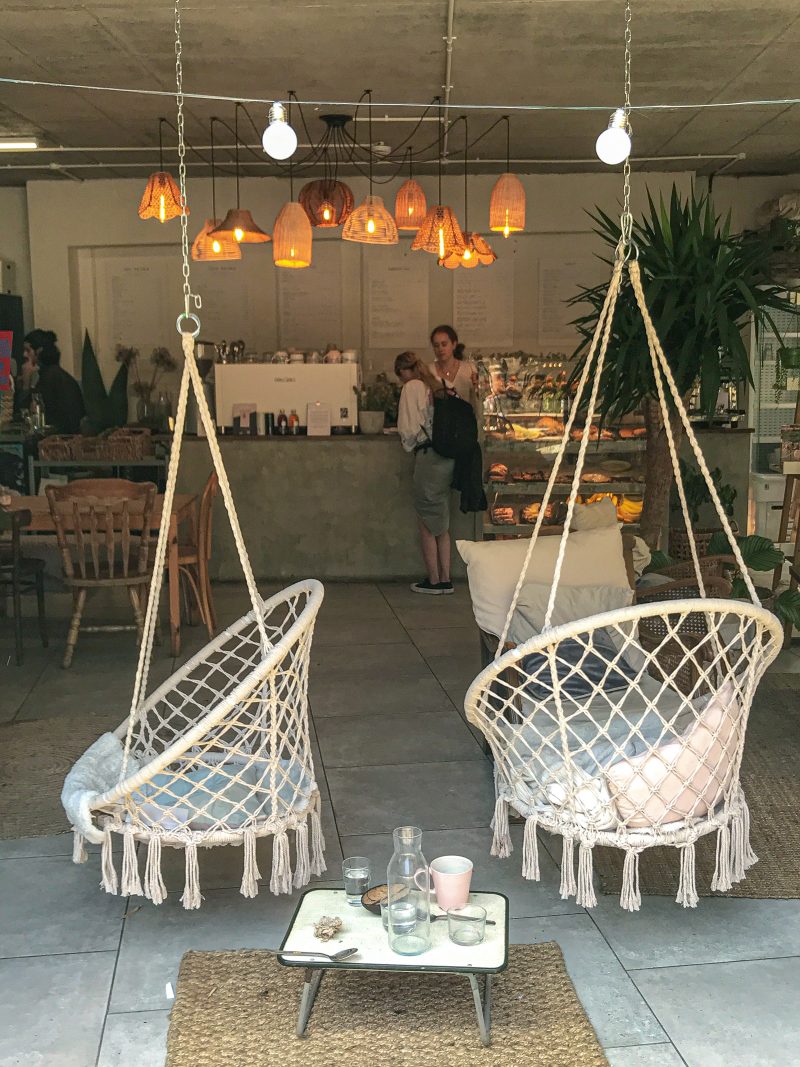 Casual restaurant, modern swings, networking event, workshop