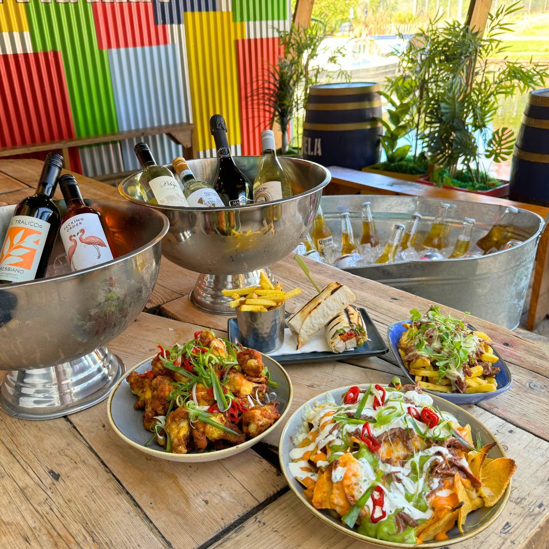AstroDeck Terrace in Hackney Wick, vibrant setup for casual networking events and celebrations.