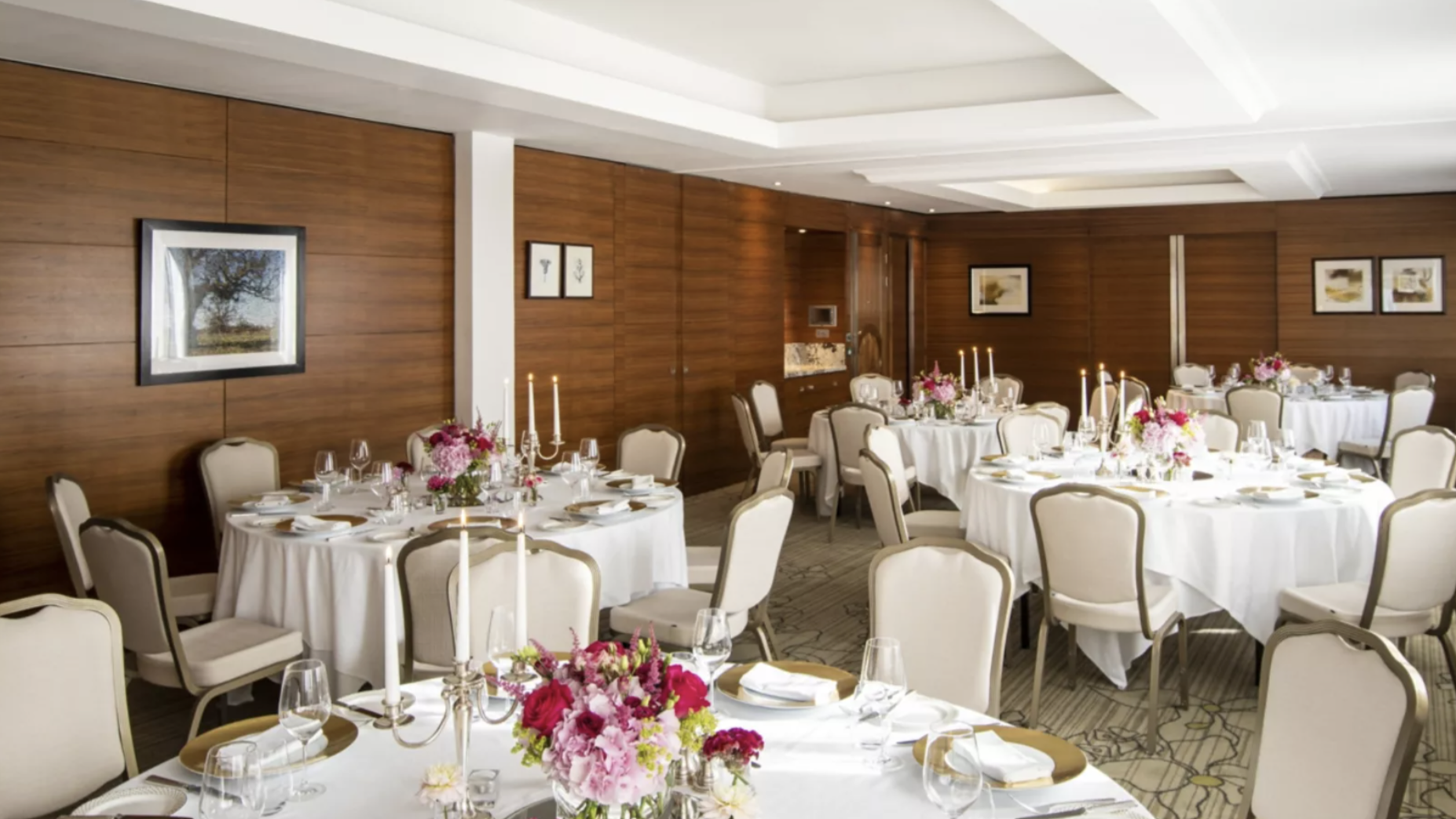 Elegant banquet room at The Fitzrovia, Langham London, ideal for weddings and corporate events.