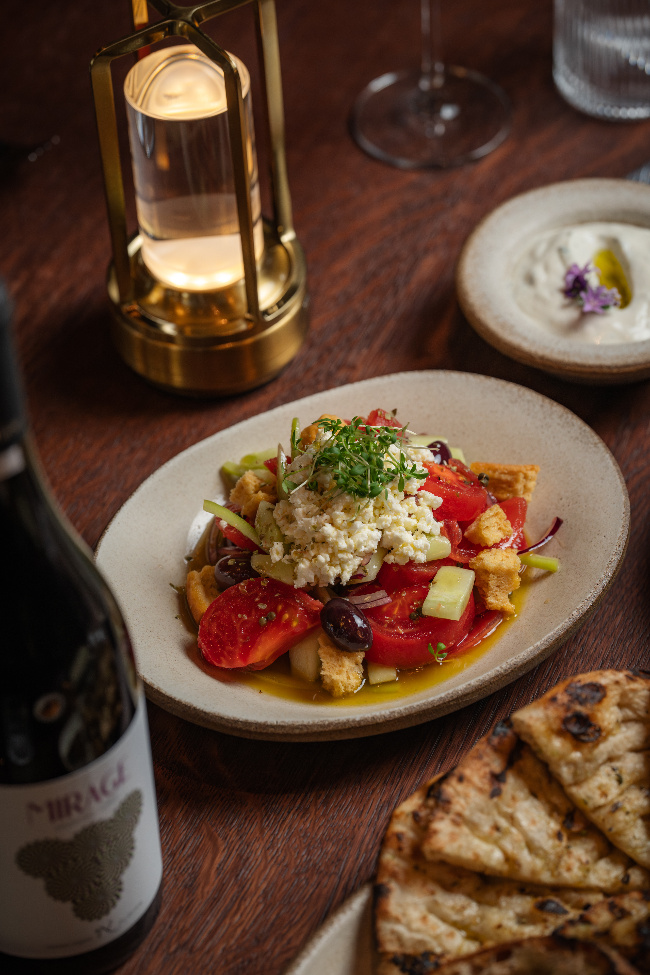 Vibrant salad with cheese at HERA Restaurant, ideal for events and catering.