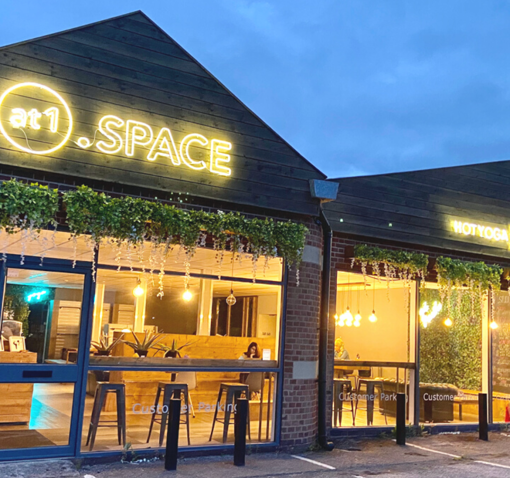 Stylish studio event space with greenery, workshop, pop-up