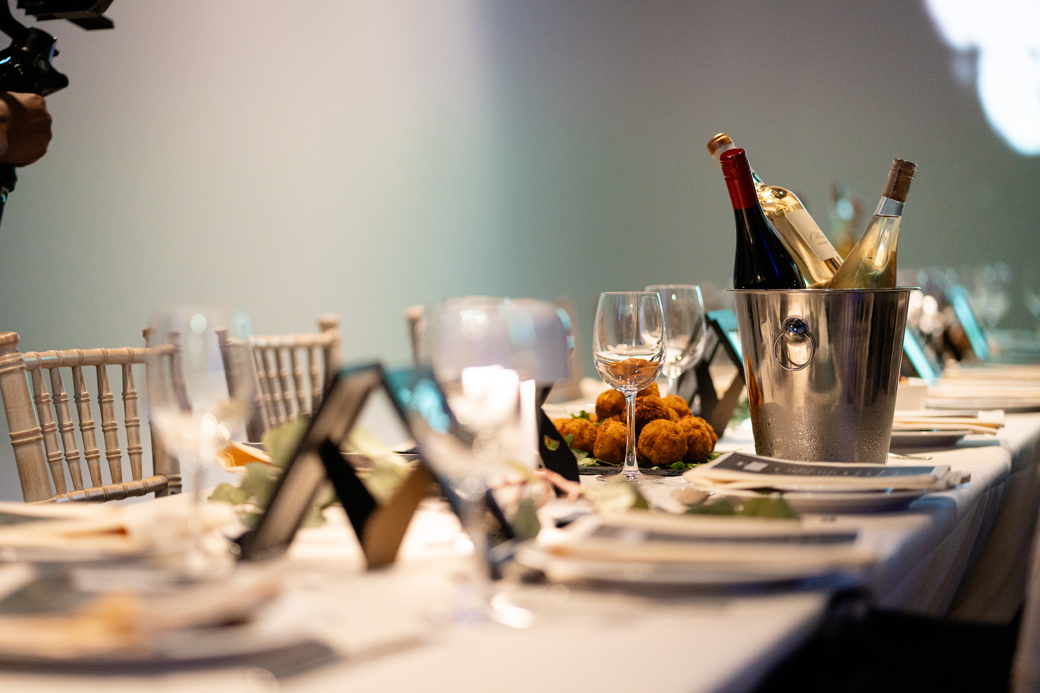 Elegant dining table at Qube Elephant Lounge & Bar for sophisticated events.