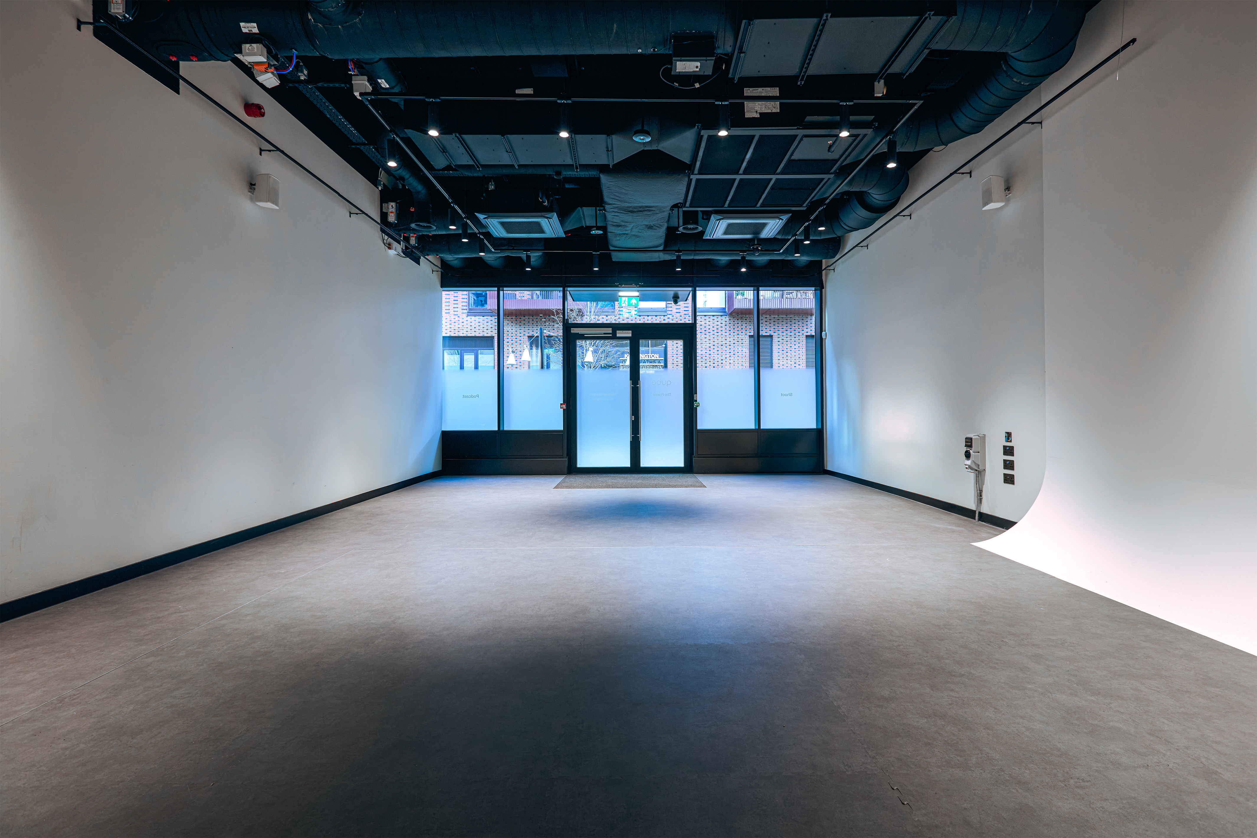 The Frame at Qube Elephant Lounge: bright, minimalist event space for meetings and workshops.